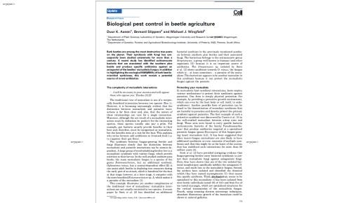 Biological pest control in beetle agriculture
